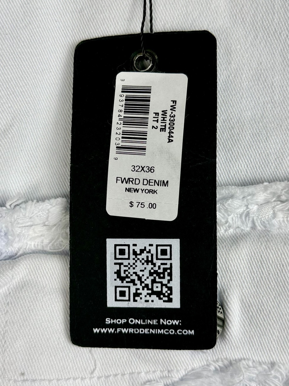 FWRD Denim Stacked Jeans 32x36 White Frayed Stretch Urban Streetwear Jeans NWT - Picture 9 of 9